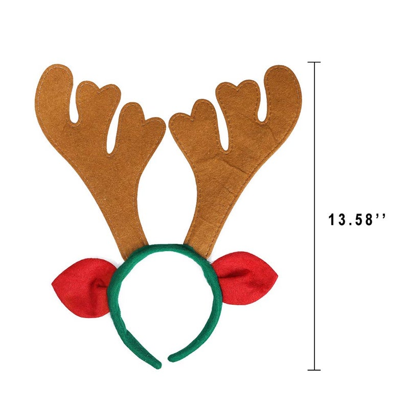 Max Fun Christmas Headbands Reindeer Antlers Headband Xmas Decoration Costume Hairbands for Christmas Parties Holiday Favors Photo Booth(Pack of 8) - Image 3